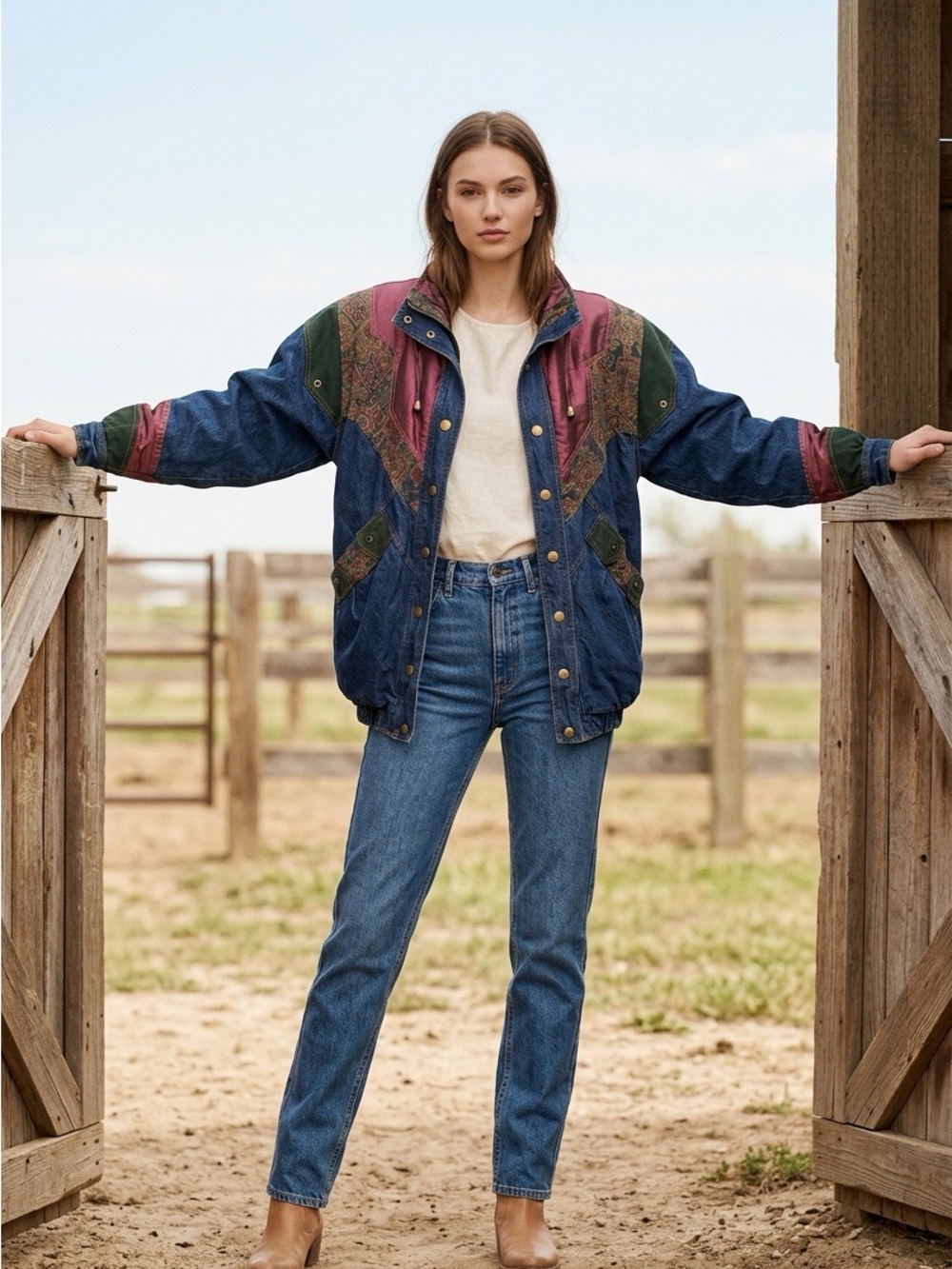 Vintage 80’s Two Twenty Quilted Denim Jacket - Picture 1 of 7